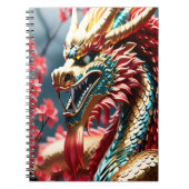 Vuur ademende draak goud blauw en rode schubben notitieboek (Voorkant)