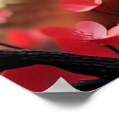 Vuur ademende draak goud blauw en rode schubben poster (Hoek)