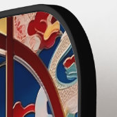 Vuur ademende draak Goud En Rood Pickleball Paddle (Links Detail)