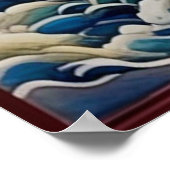 Vuur ademende draak Goud En Rood Poster (Hoek)