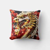 Vuur ademende draak gouden hoofd kussen (Voorkant)