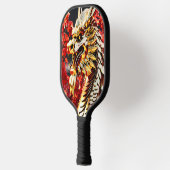 Vuur ademende draak gouden hoofd pickleball paddle (Links)