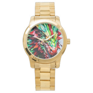 Vuur ademende draak Groen en Rood Horloge