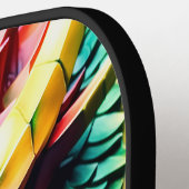 Vuur ademende draak Groen en Rood Pickleball Paddle (Links Detail)