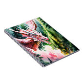 Vuur ademende draak levendige roze schalen notitieboek (Rechterzijde)