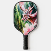 Vuur ademende draak levendige roze schalen pickleball paddle (Voorkant)