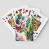 Vuur ademende draak levendige roze schalen pokerkaarten (Achterkant)