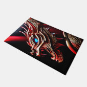Vuur ademende draak rode en gouden schalen deurmat (Schuin)