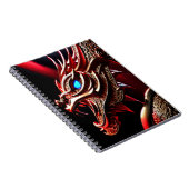 Vuur ademende draak rode en gouden schubben notitieboek (Rechterzijde)