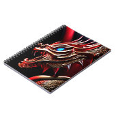 Vuur ademende draak rode en gouden schubben notitieboek (Linkerzijde)