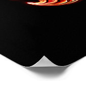 Vuur ademende draak rode en gouden schubben poster (Hoek)