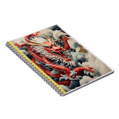Vuur ademende draak rode en witte schaal notitieboek (Rechterzijde)