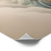 Vuur ademende draak rode en witte schaal poster (Hoek)