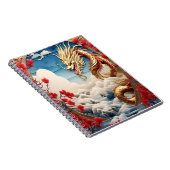 Vuur ademende draak rood blauw en goud schubben notitieboek (Rechterzijde)