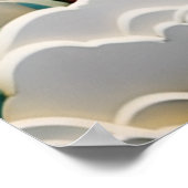 Vuur ademende draak rood blauw en goud schubben poster (Hoek)