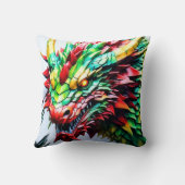 Vuur ademende draak rood, groen en gele schaal kussen (Achterkant)