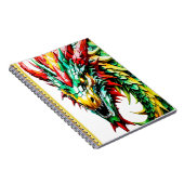 Vuur ademende draak rood, groen en gele schaal notitieboek (Rechterzijde)