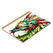 Vuur ademende draak rood, groen en gele schaal notitieboek (Linkerzijde)