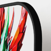 Vuur ademende draak rood, groen en gele schaal pickleball paddle (Links Detail)