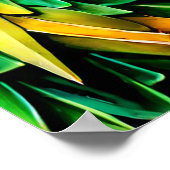 Vuur ademende draak rood, groen en gele schaal poster (Hoek)