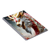 Vuur ademende draak rood wit en goud schubben notitieboek (Rechterzijde)