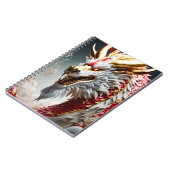 Vuur ademende draak rood wit en goud schubben notitieboek (Linkerzijde)