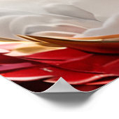 Vuur ademende draak rood wit en goud schubben poster (Hoek)