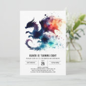 Vuur Ademende Draak Verjaardag Kaart (Staand voorkant)
