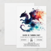 Vuur Ademende Draak Verjaardag Kaart (Voorkant / Achterkant)