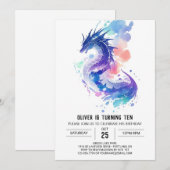 Vuur-ademende Dragon's betoverde verjaardag Kaart (Voorkant / Achterkant)