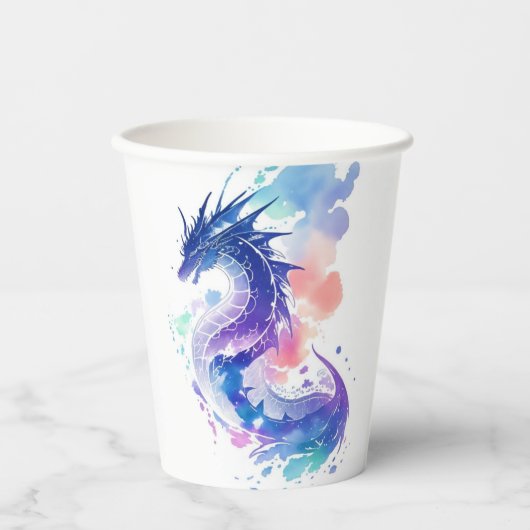 Vuur-ademende Dragon's betoverde verjaardag Papieren Bekers (Voorkant)