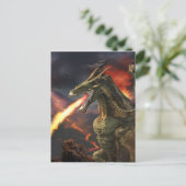Vuur afbrekende draak Magische fantastische fantas Briefkaart (Staand voorkant)