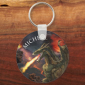 Vuur afbrekende draak Magische fantastische fantas Sleutelhanger (Voorkant)