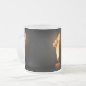 Vuur afvallen matglas koffiemok (Voorkant links)