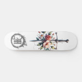 *~* Vuur AP88 Middeleeuws Zwaard Bloemen Bloemen Persoonlijk Skateboard (Horizontaal)