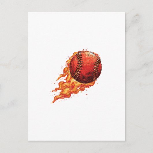 Vuur Baseball  Briefkaart (Voorkant)