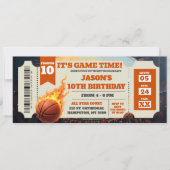 Vuur Basketbal Slam Dunk Game Ticket Verjaardag (Voorkant)