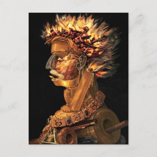 Vuur - bizar hoofdprofiel van Arcimboldo Briefkaart (Voorkant)