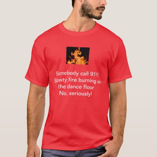 Vuur branden op de danseres t-shirt (Voorkant)