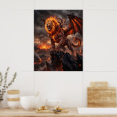 Vuur Chimera Mythische Caldera Kunst Poster (Keuken)
