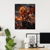 Vuur Chimera Mythische Caldera Kunst Poster (Thuiskantoor)