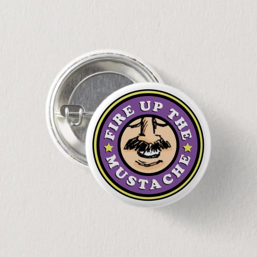 Vuur de Mustache Button op! (Voorkant /achterkant)