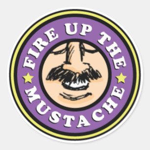 Vuur de Mustache Stickers op!