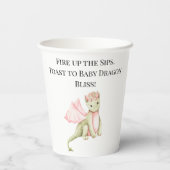 Vuur de Sips, Toast op Baby Dragon Bliss! Papieren Bekers (Achterkant)
