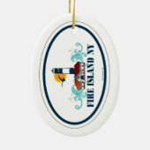 Vuur eiland. keramisch ornament (Achterkant)