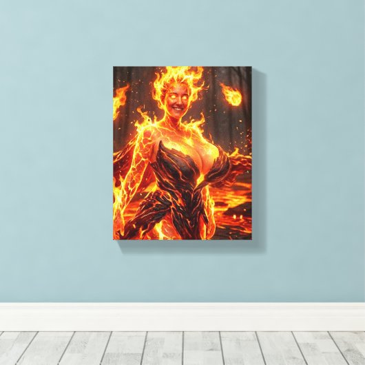 Vuur Elementaal Canvas Afdruk (Insitu (Houten vloer))