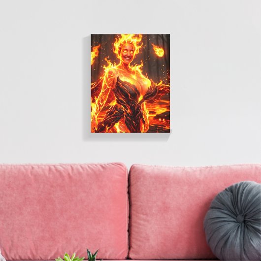 Vuur Elementaal Canvas Afdruk (Insitu (Woonkamer))