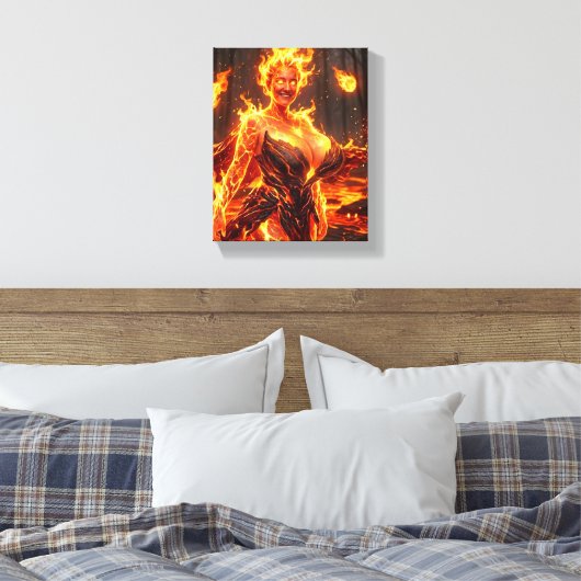 Vuur Elementaal Canvas Afdruk (Insitu (Slaapkamer))