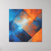 Vuur en Blauwe Abstractie Canvas Afdruk (Voorkant)