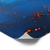 Vuur en Blauwe Abstractie Poster (Hoek)